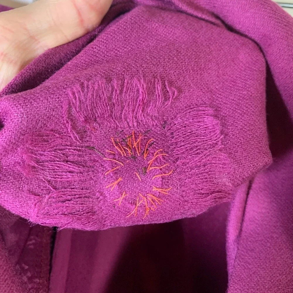 L.L. Bean Vintage Magenta Wool‎ A-Line Pleated Skirt Pockets VTG USA 10 READ